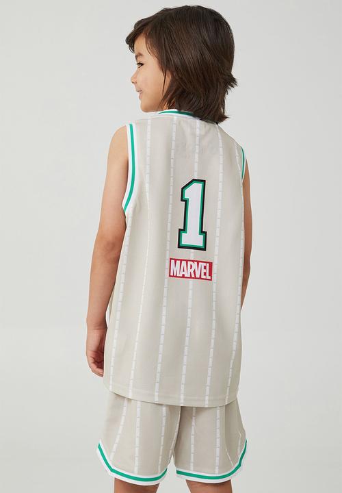Cotton On - License marvel basketball tank - lcn mar dark vanilla stripe & marvel