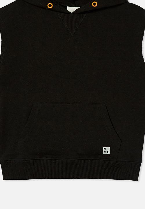 Cotton On - M.ve sleeveless hoodie - black