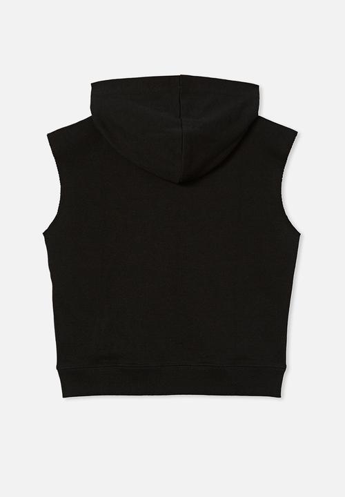 Cotton On - M.ve sleeveless hoodie - black