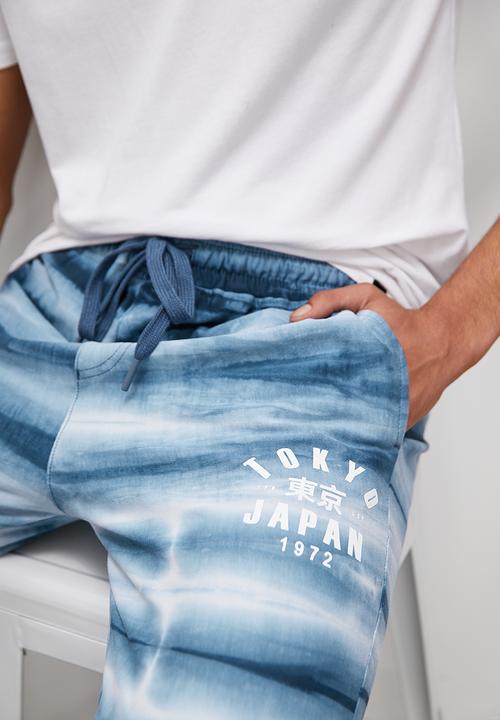 Superbalist - Acid wash slim fit sweatpant - indigo