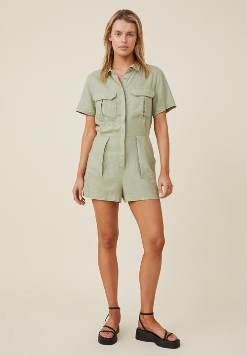 Cotton On - Utility playsuit - garden green