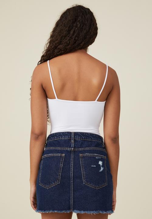 Cotton On - Sculpted straight neck bodysuit - white