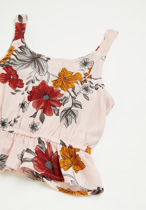 Superbalist - Blouse & skirt set - nude floral print