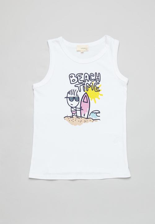 Superbalist - 2 pack printed vest - stone/white
