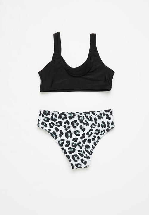 Rebel Republic - Girls 2 piece bikini - black & white