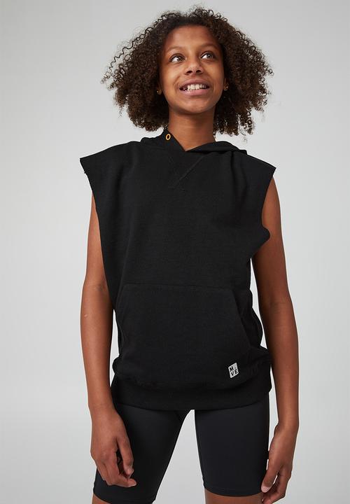 Cotton On - To m.ve sleeveless hoodie - black
