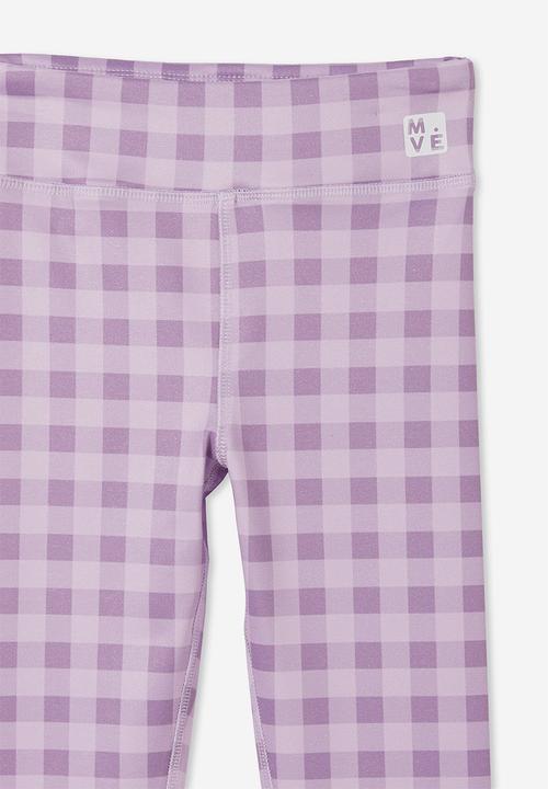 Cotton On - The 7/8 tight - pale violet/gingham