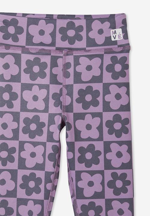 Cotton On - The 7/8 tight - pale violet/checker daisy