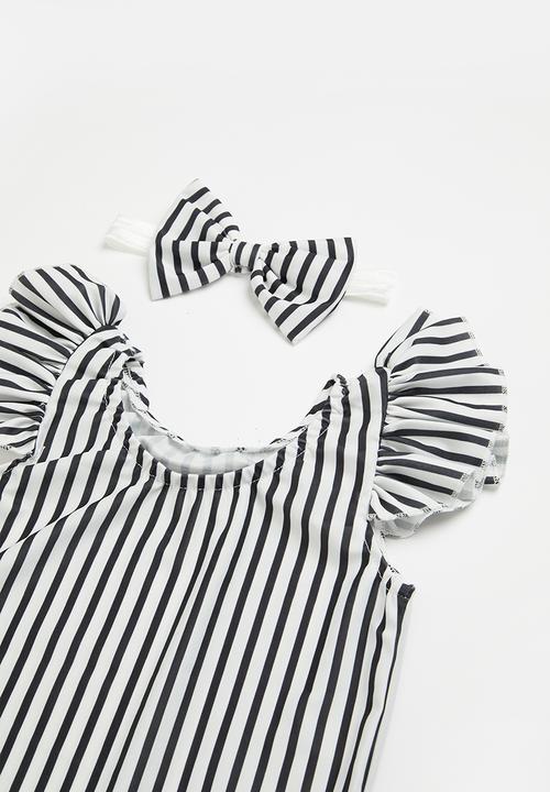 Pop Candy - Swimsuit & headband set - black & white
