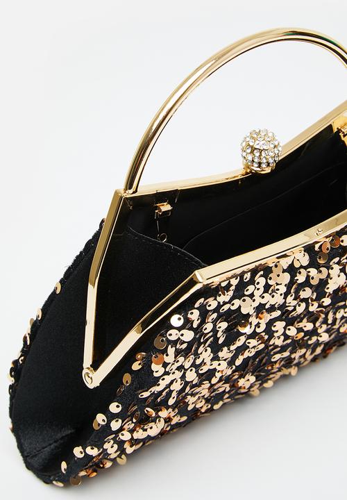 MILLA - Misty clutch bag - black & gold