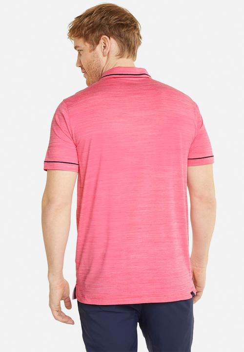 PUMA - Cloudspun golf monarch polo - sunset pink heather/navy blazer