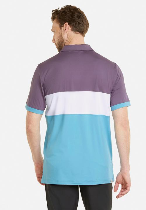 PUMA - Cloudspun highway polo - purple charcoal & dusty aqua
