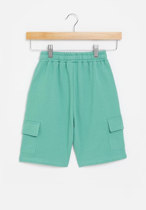 Rebel Republic - Fleece cargo shorts - blue