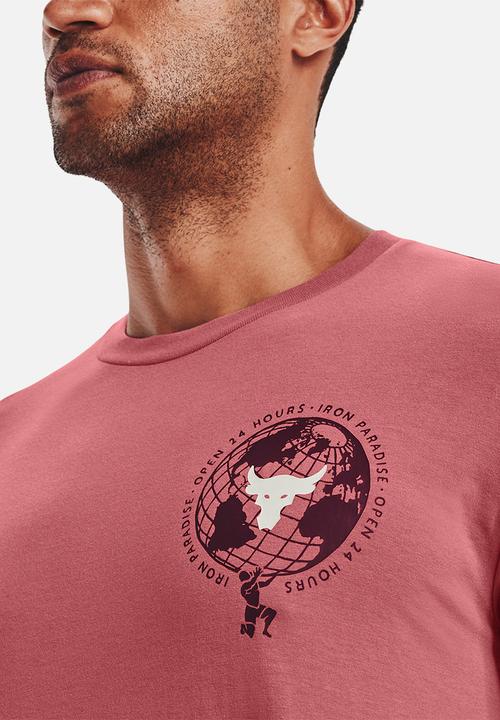 Under Armour - UA Project Rock open 24 hours s/s tee - deco rose