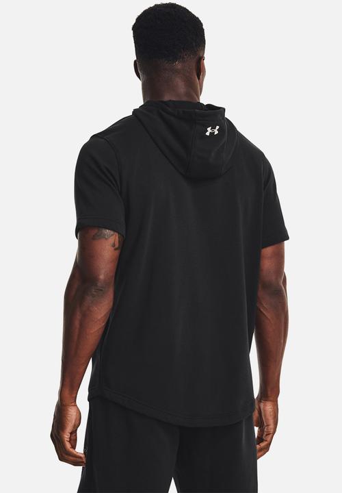 Under Armour - UA Project Rock  terry short sleeve hoodey - black