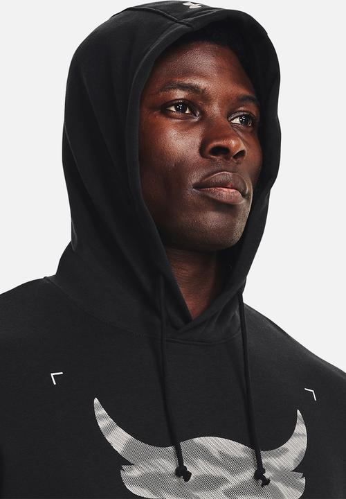 Under Armour - UA Project Rock  terry short sleeve hoodey - black