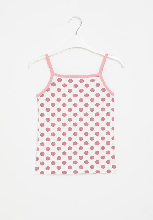 Rebel Republic - Polka dot vest - white/pink