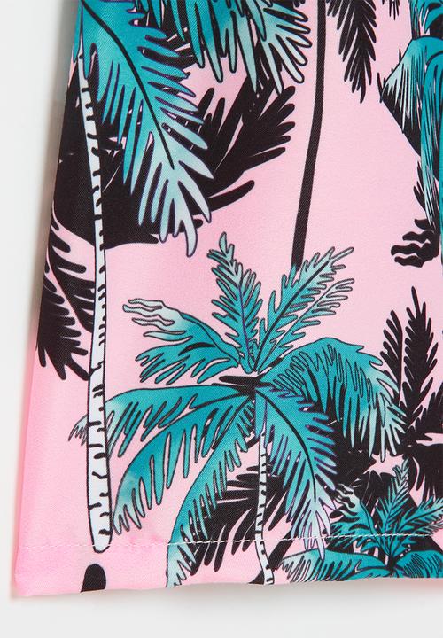 Rebel Republic - Boys printed swim boardshorts - pink