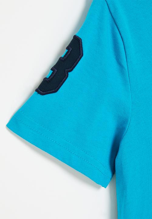 POLO - Boys numerical v neck tee - teal