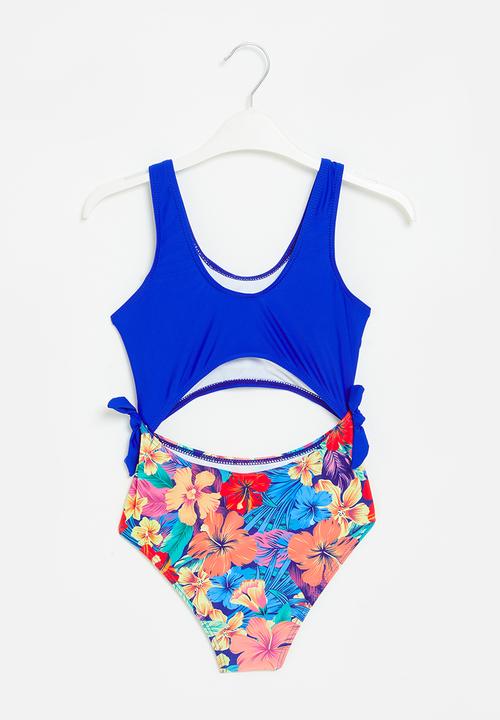 Rebel Republic - Girls one piece bikini - royal blue