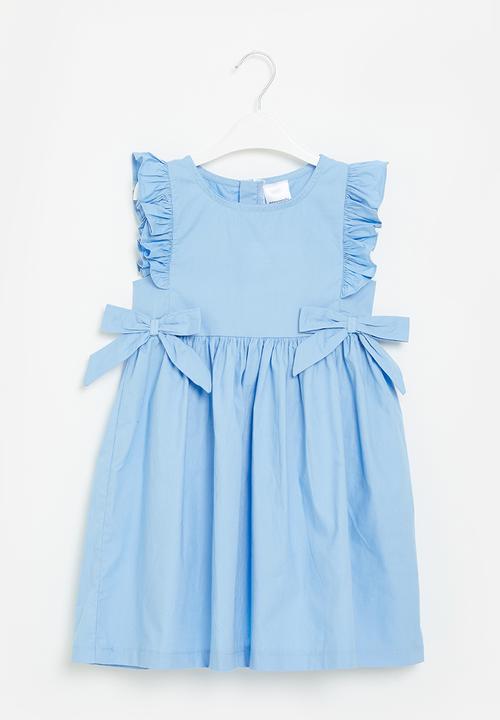 Pop Candy - Girls dress with bows - blue