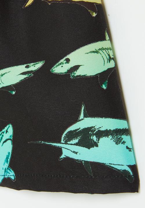 Pop Candy - Boys printed swim boardshorts - black