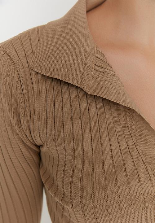 Trendyol - Slim fit knit sweater - beige
