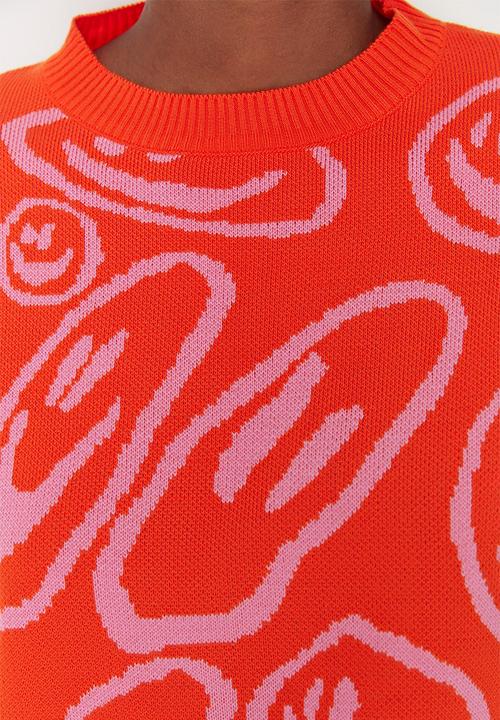 Trendyol - Crew neck knit sweater - orange