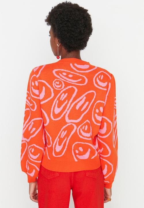 Trendyol - Crew neck knit sweater - orange