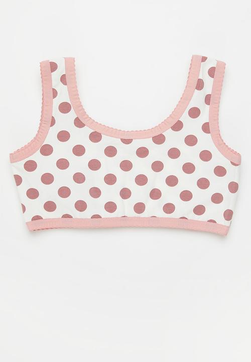 Rebel Republic - Polka dot bra - white/pink