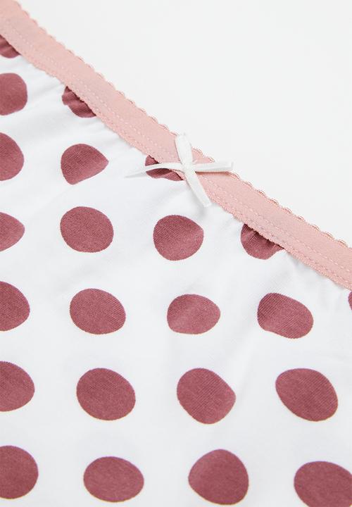 Rebel Republic - Polka dot briefs - white/pink