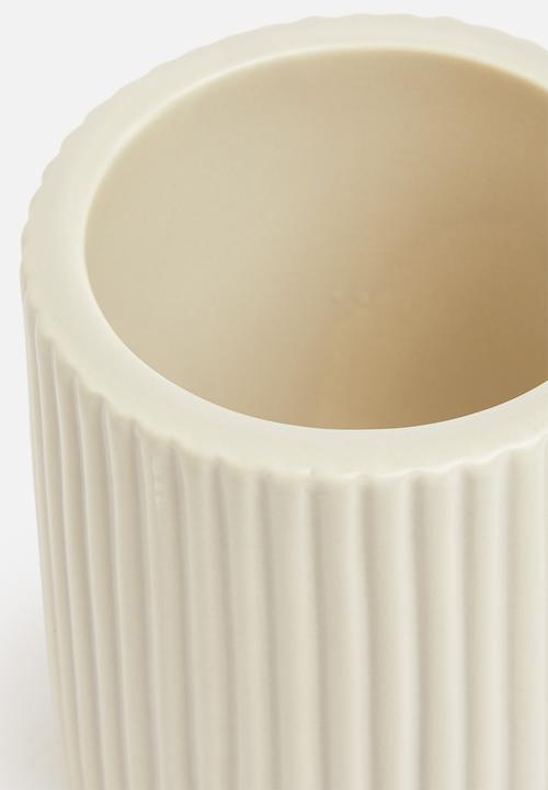 Bathroom Solutions - Stoneware toilet brush and holder - taupe