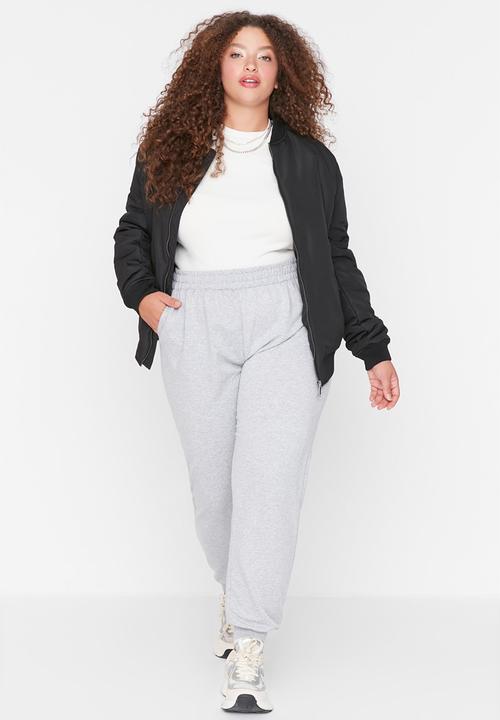 Trendyol - Plus basic jogger sweatpants - grey