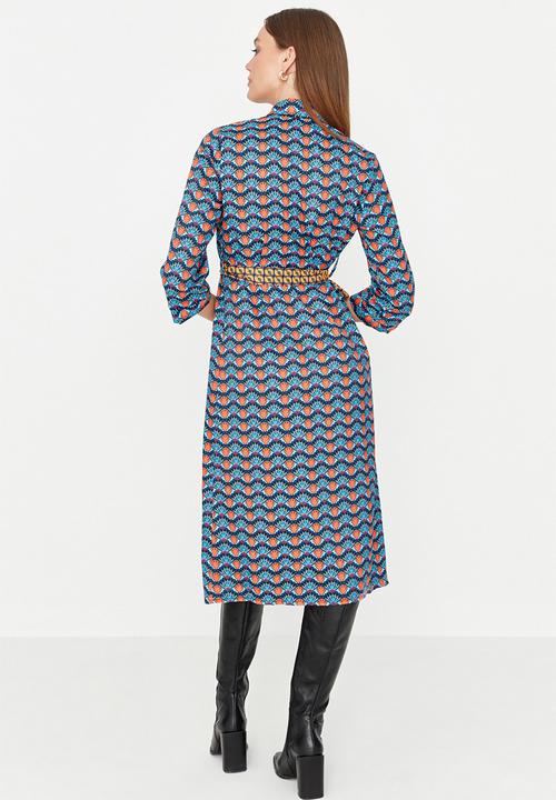 Trendyol - Print shirt dress - navy