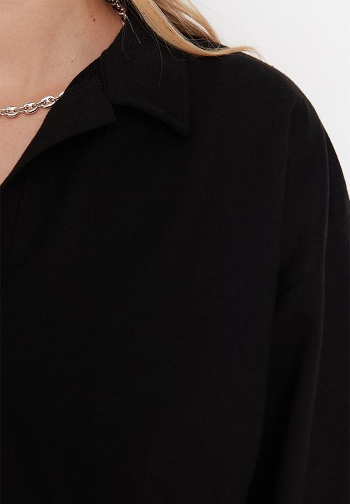 Trendyol - Polo basic sweatshirt - black
