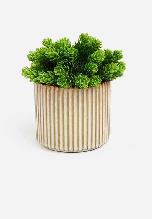 H&S - Embossed flowerpot - natural