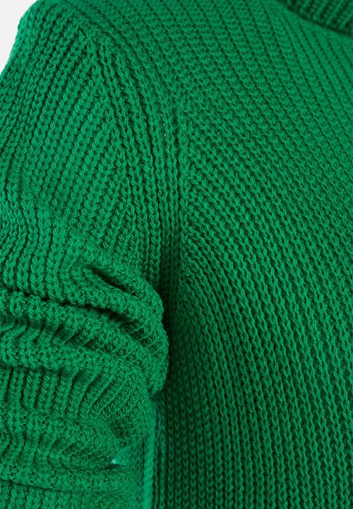 Trendyol - Turtleneck midi knit dress - green