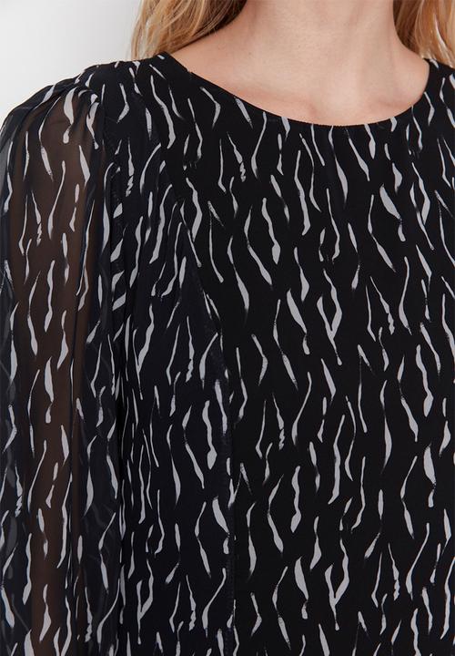 Trendyol - Printed dress skater - black