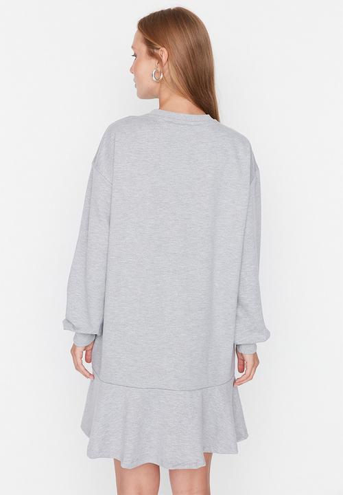 Trendyol - Flare hem mini dress - grey