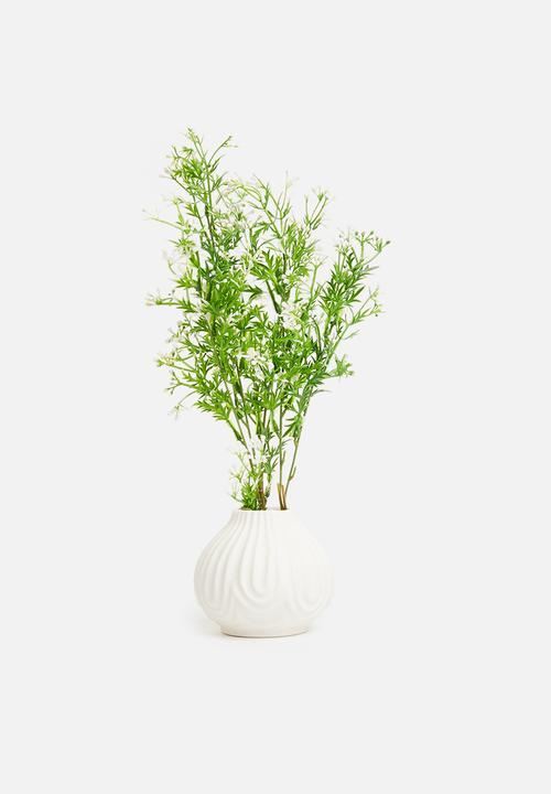 H&S - Deco wide porcelain vase - matte white