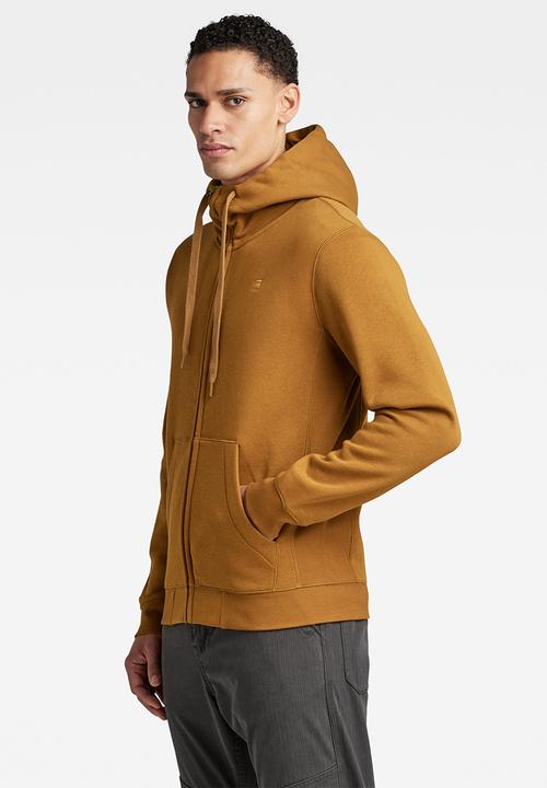 G-STAR - Premium core hdd zip sw long sleeve - oxide ocre