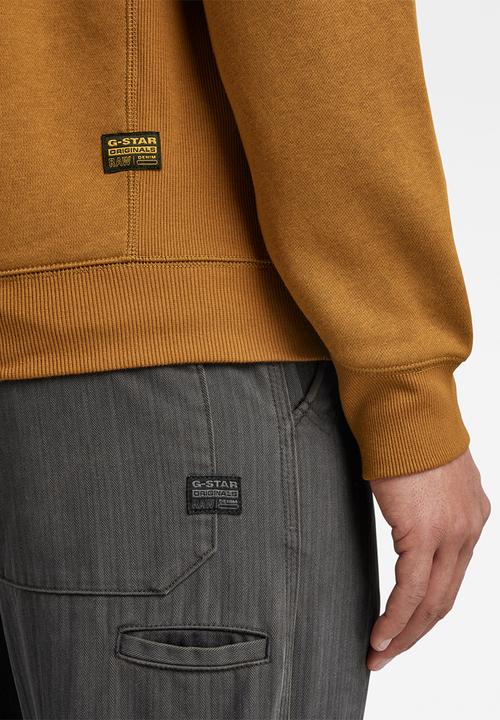 G-STAR - Premium core hdd zip sw long sleeve - oxide ocre