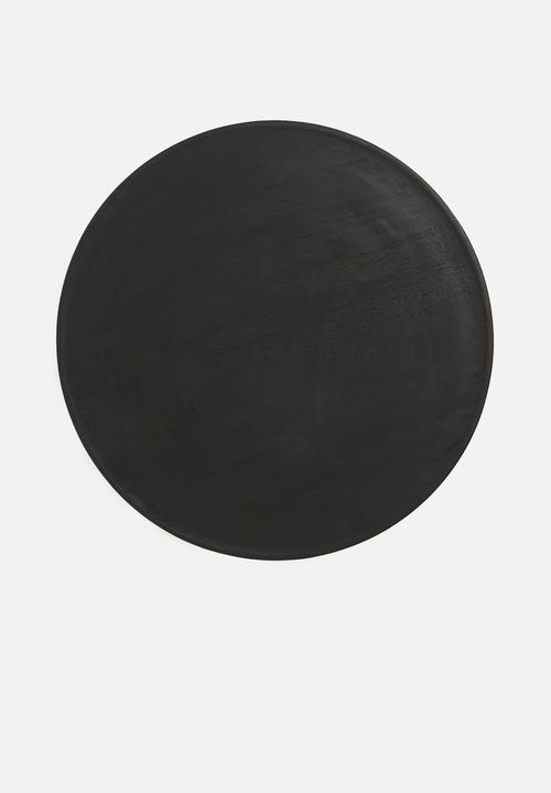 H&S - Round candle plate - black