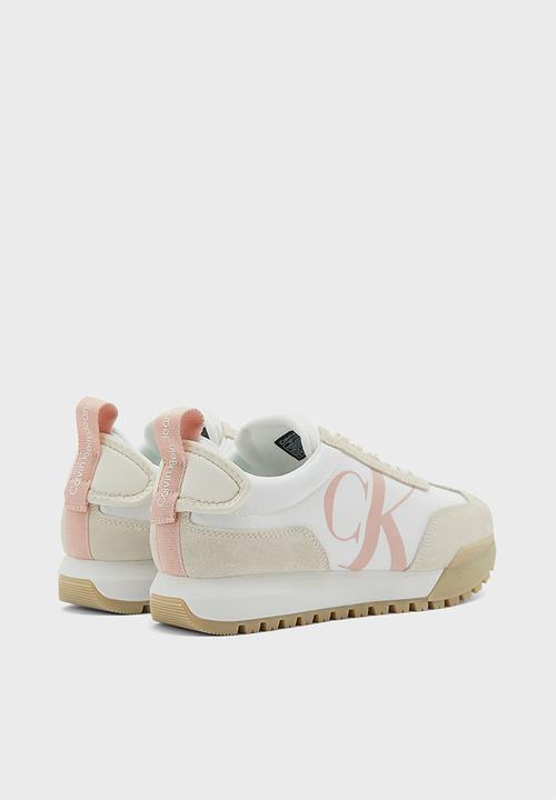 Calvin Klein - New retro runner laceup low - white & pink blush