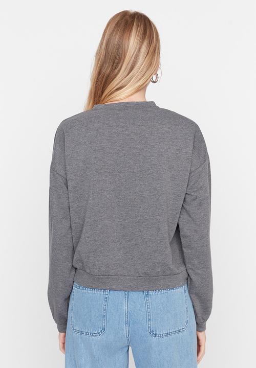 Trendyol - New york basic thin sweater - anthracite