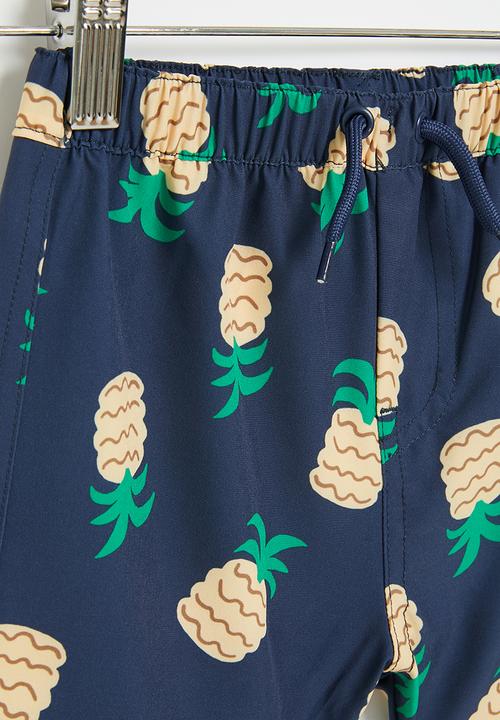 Cotton On - Bailey swim short - petty blue/tropical pineapples