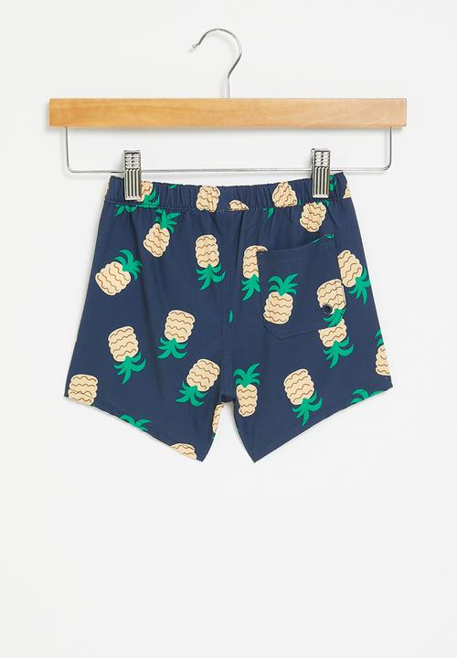 Cotton On - Bailey swim short - petty blue/tropical pineapples