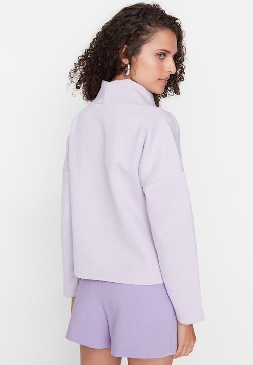 Trendyol - Loose neck sweatshirt - lilac