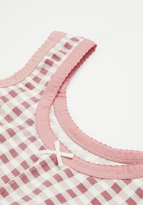 Rebel Republic - Check bra - white & pink