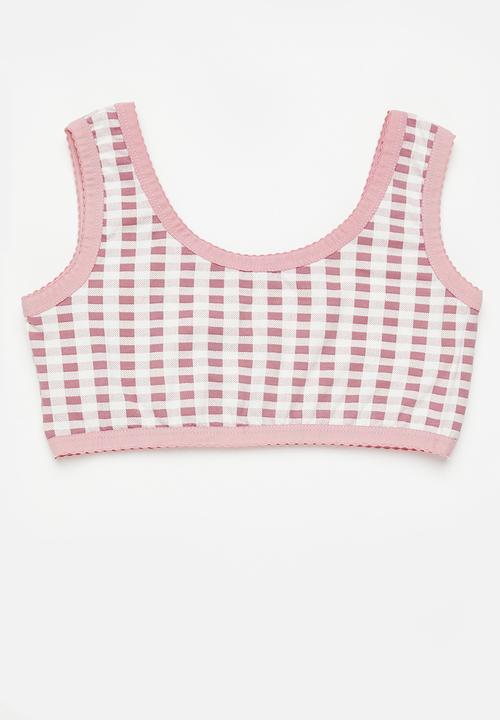 Rebel Republic - Check bra - white & pink